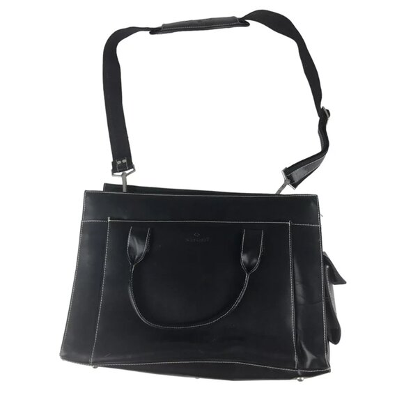 Samsonite Womens Black Leather Adjustable Shoulder‎ Strap Bag Size L - Picture 1 of 12